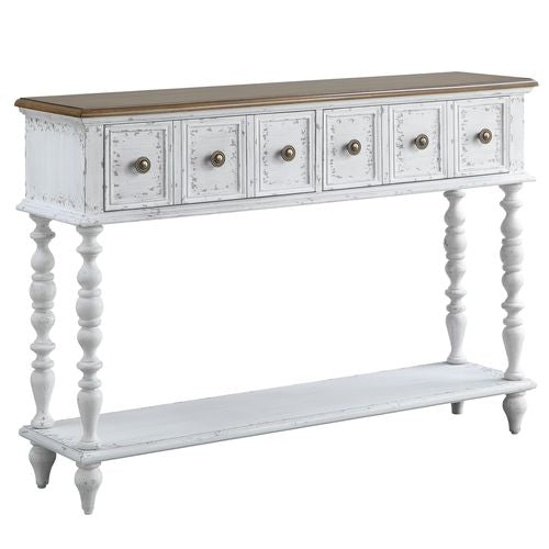 Bence Console Table AC00280 Dark Charcoal & Antique White Finish | Acme | Home Elegance USA