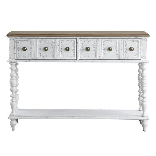 Bence Console Table AC00280 Dark Charcoal & Antique White Finish | Acme | Home Elegance USA