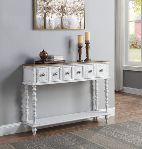 Bence Console Table AC00280 Dark Charcoal & Antique White Finish | Acme | Home Elegance USA