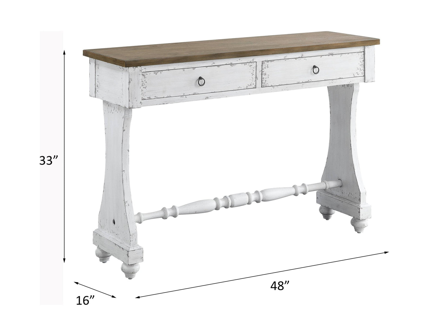 Carminda Console Table AC00281 Antique White Finish | Acme | Home Elegance USA