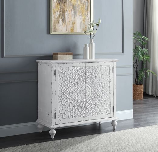 Daray Console Cabinet AC00286 Antique White Finish | Acme | Home Elegance USA