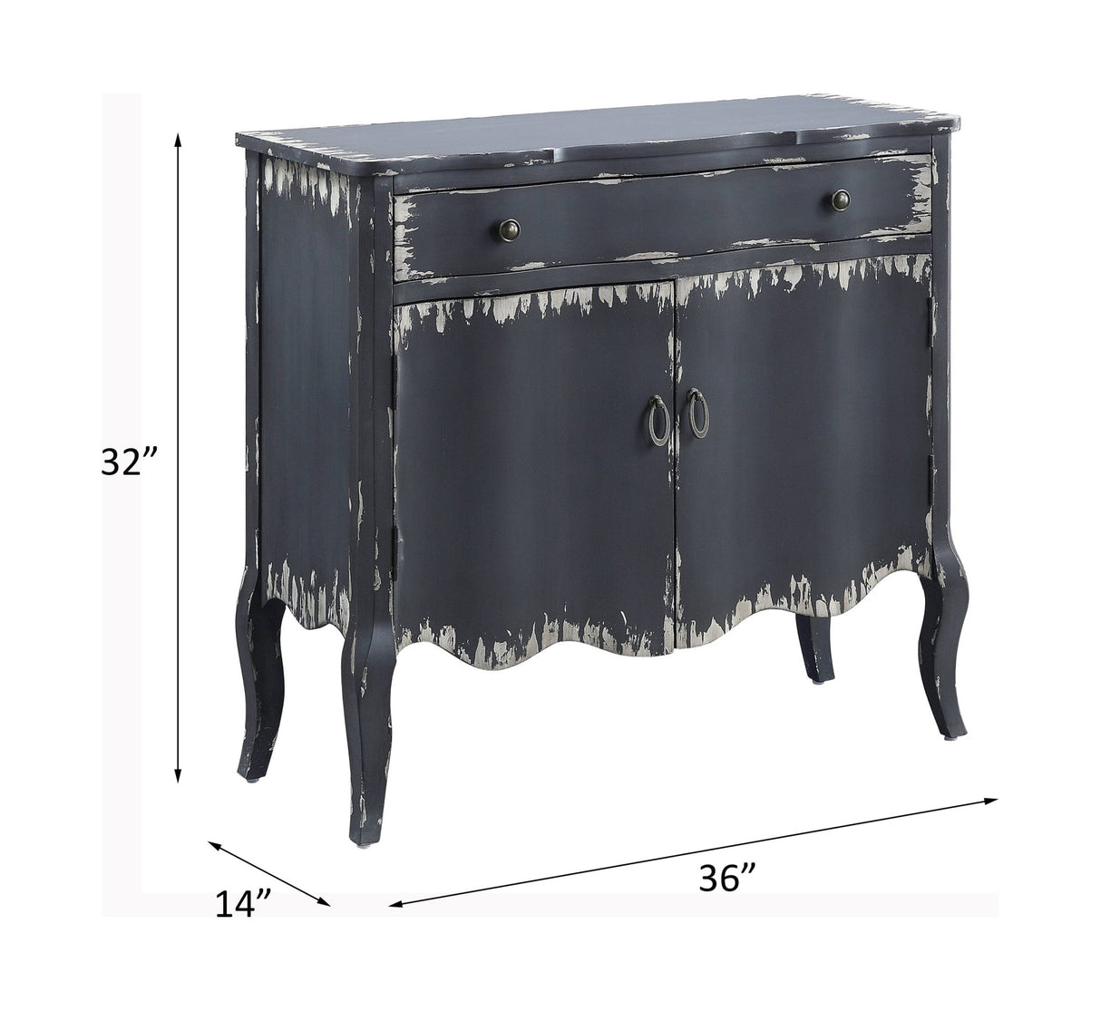 Deianira Console Cabinet AC00287 Antique Gray Finish | Acme | Home Elegance USA