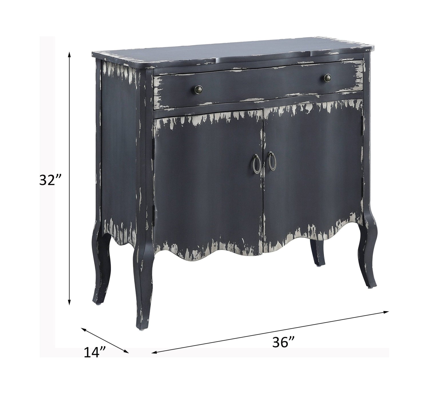 Deianira Console Cabinet AC00287 Antique Gray Finish | Acme | Home Elegance USA
