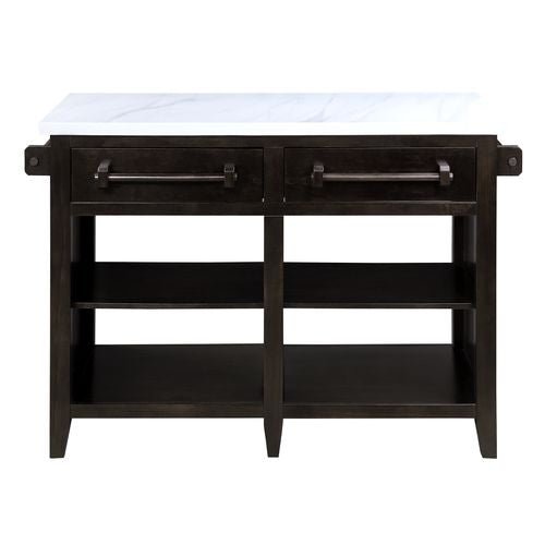 Darwid Kitchen Island AC00306 Marble Top Top & Espresso Finish | Acme | Home Elegance USA