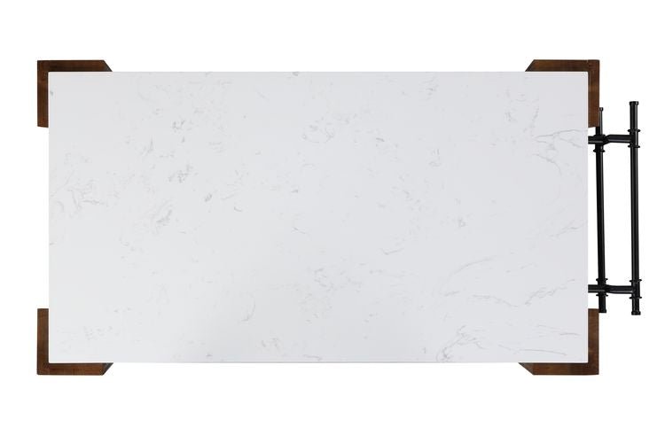 Alaroa Kitchen Island AC00396 Marble Top & Rustic Brown Finish | Acme | Home Elegance USA