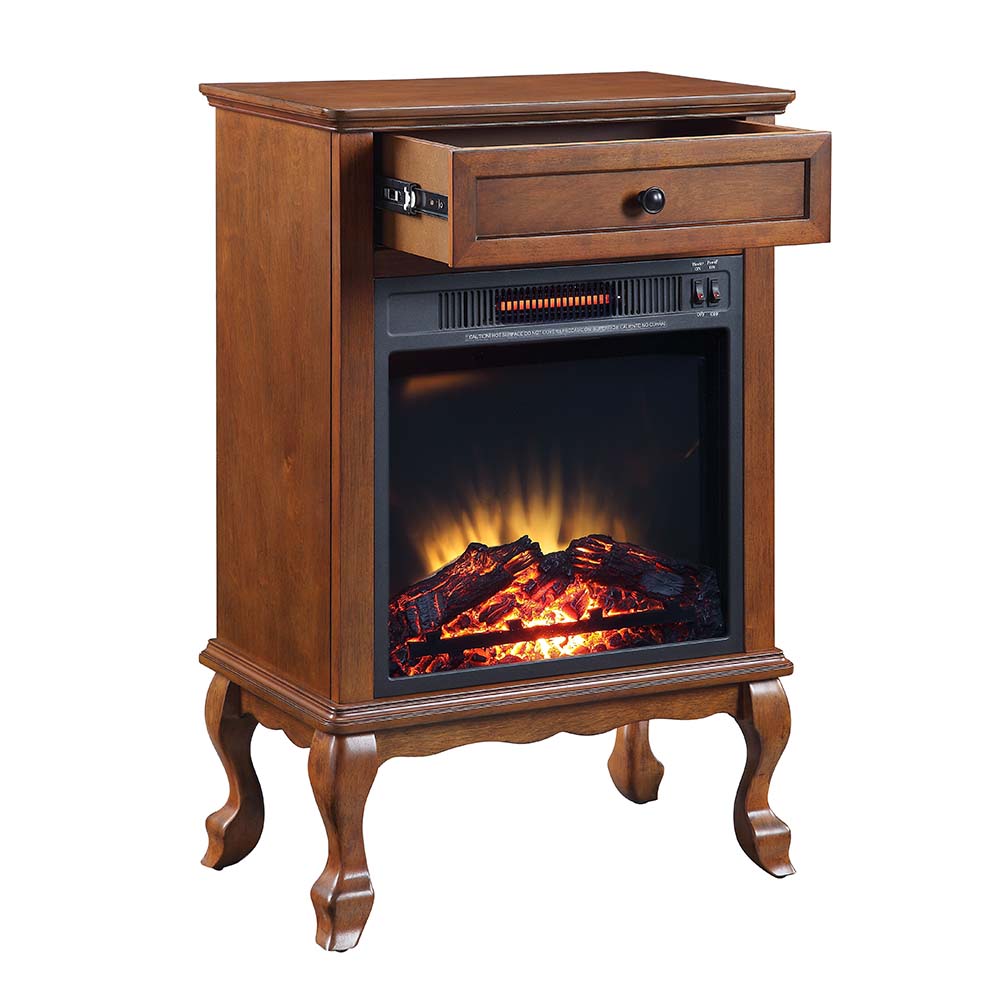 Acme - Eirene Fireplace AC00855 Walnut Finish