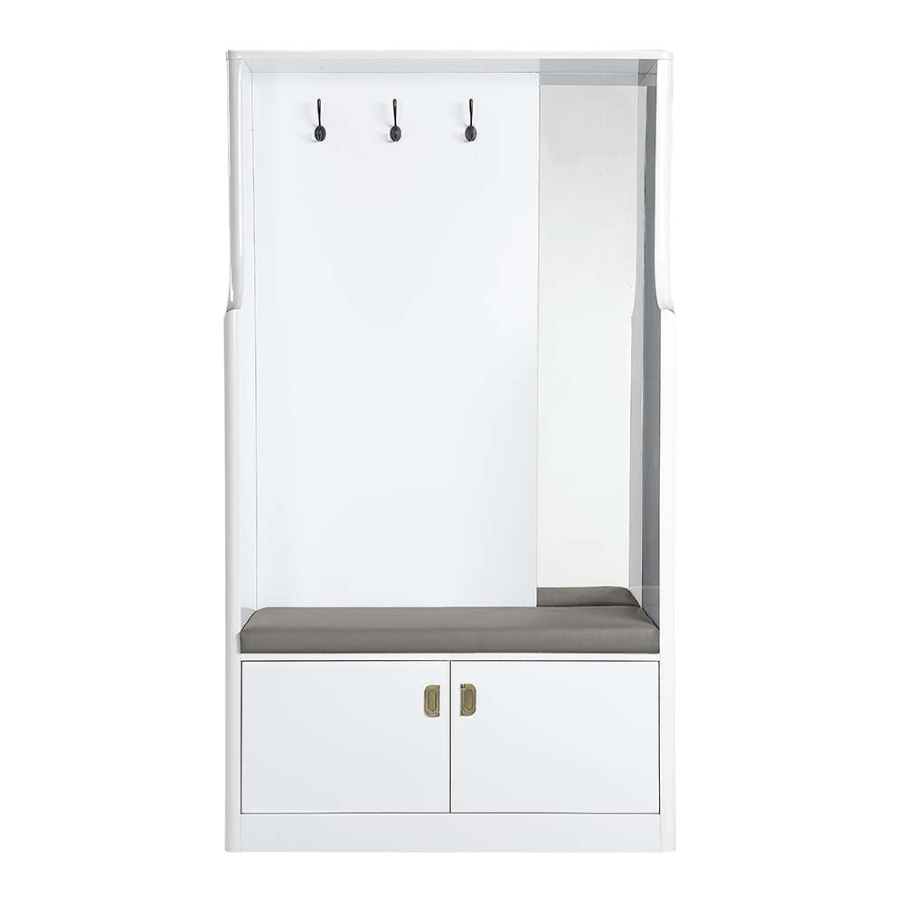 Buck II Hall Tree AC01030 White High Gloss Finish | Acme | Home Elegance USA