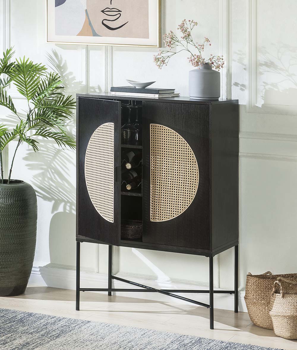 Acme - Colson Wine Cabinet AC01081 Black Finish