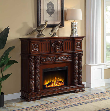 Acme - Vendome Fireplace AC01312 Cherry Finish