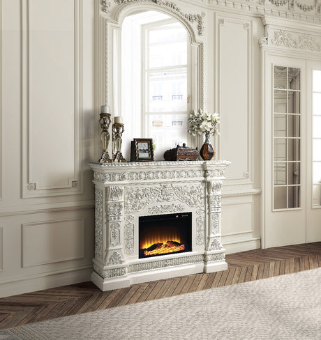 Acme - Vanaheim Fireplace AC01617 Antique White Finish