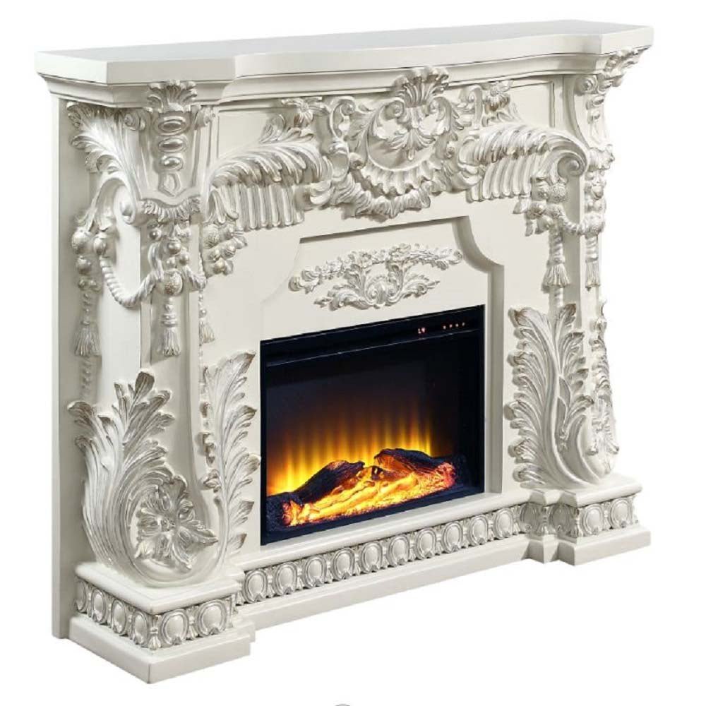 Adara Fireplace AC01620 Antique White Finish | Acme | Home Elegance USA