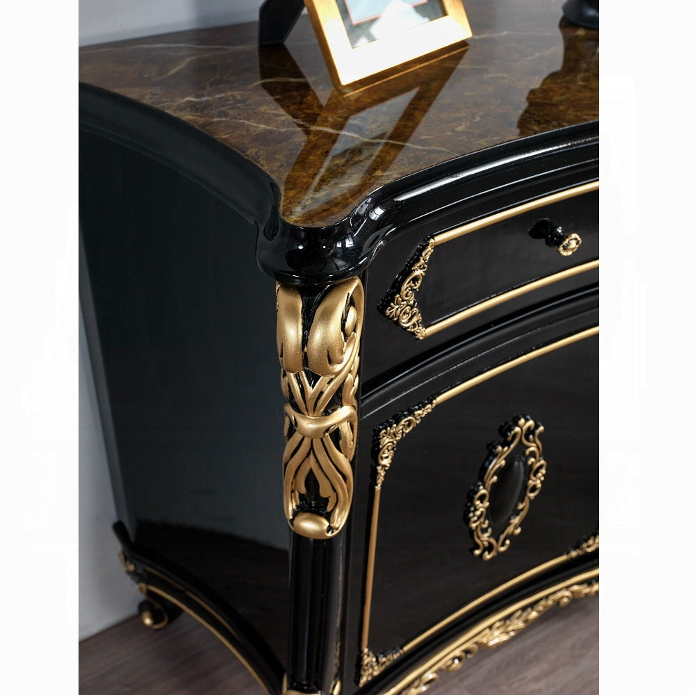 Betria Console Cabinet AC01892 Gold & Black Finish | Acme - Home Elegance USA