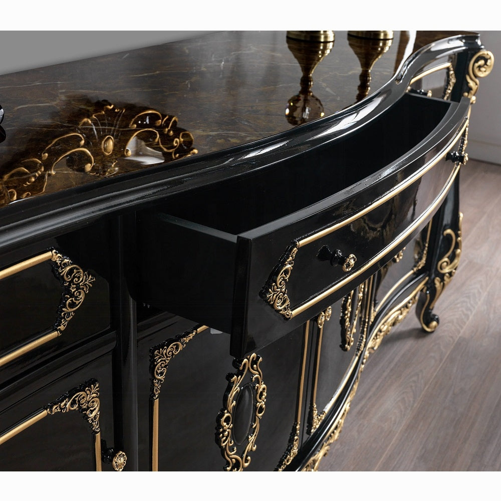 Betria Console Cabinet AC01892 Gold & Black Finish | Acme - Home Elegance USA