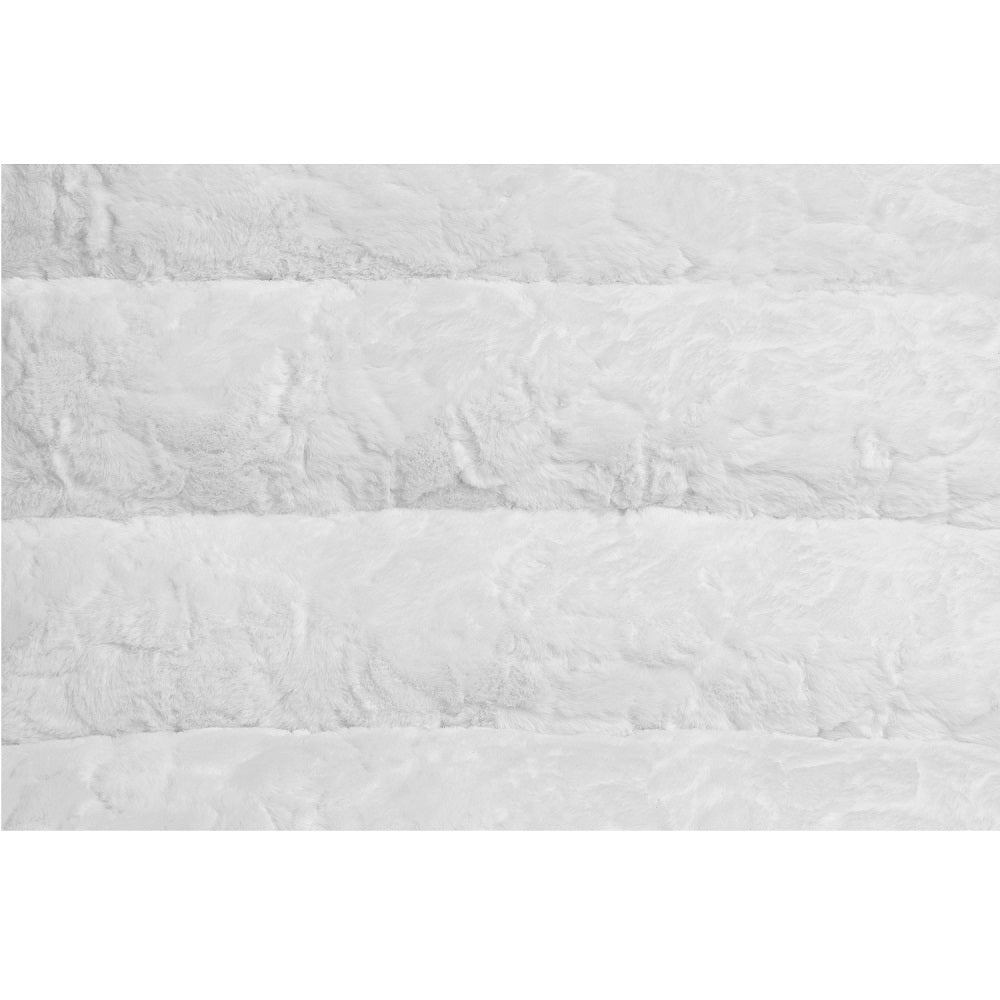 Acme - Qortini Chaise AC01988 White Teddy Sherpa & Stainless Steel