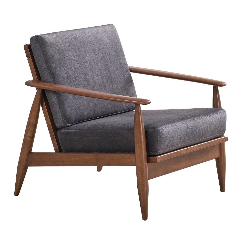 Alisa Accent Chair AC02377 Charcoal Fabric & Brown Finish | Acme | Home Elegance USA