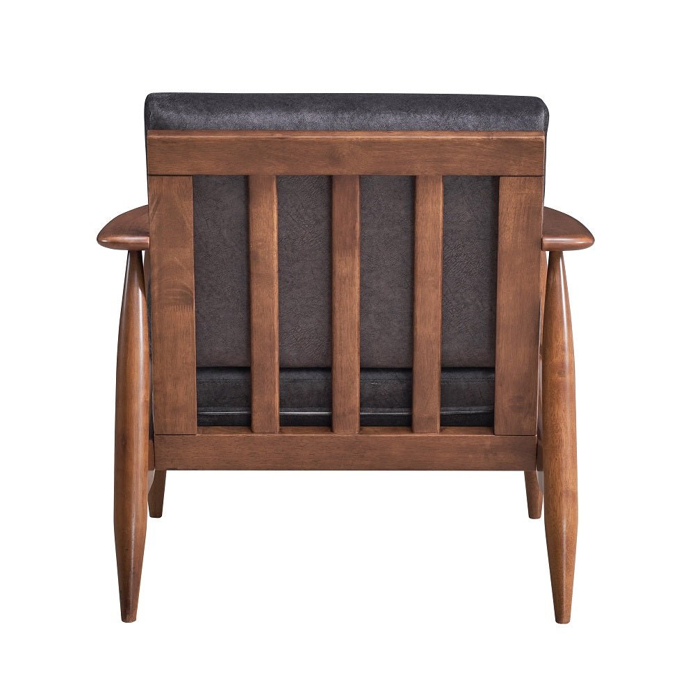 Alisa Accent Chair AC02377 Charcoal Fabric & Brown Finish | Acme | Home Elegance USA