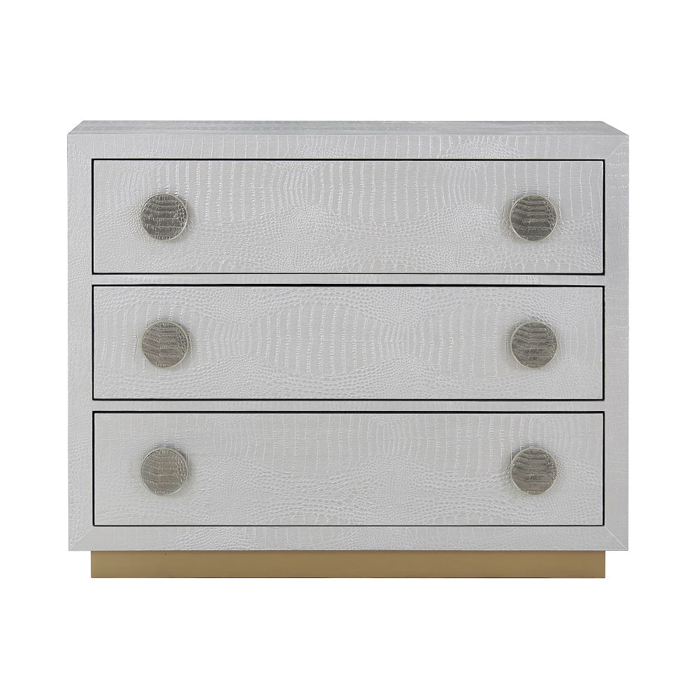 Anpu Console Cabinet AC02505 Silver Faux Crocodile Skin Finish | Acme | Home Elegance USA