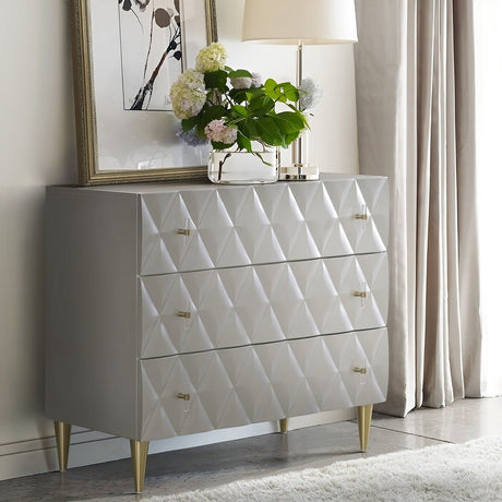 Anson Console Cabinet AC02507 Metallic Silver & Champagne Finish | Acme | Home Elegance USA