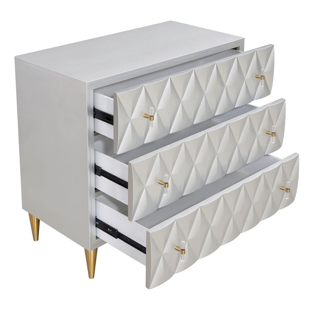 Anson Console Cabinet AC02507 Metallic Silver & Champagne Finish | Acme | Home Elegance USA