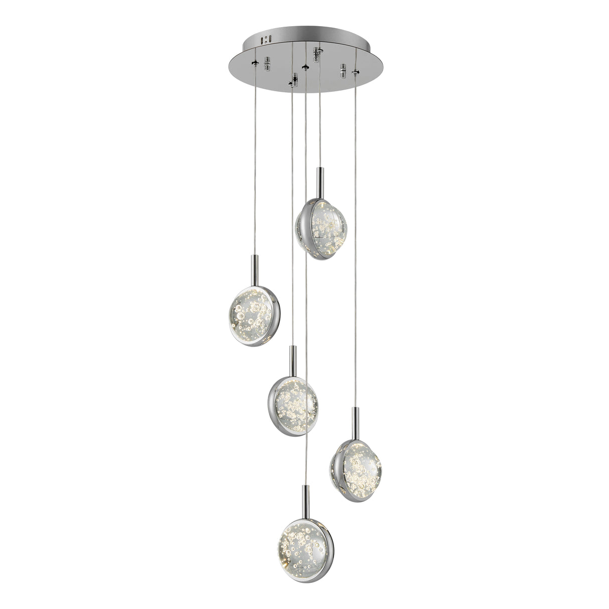 Bubbling Glow Round Chandelier // Chrome  | Finesse - Home Elegance USA