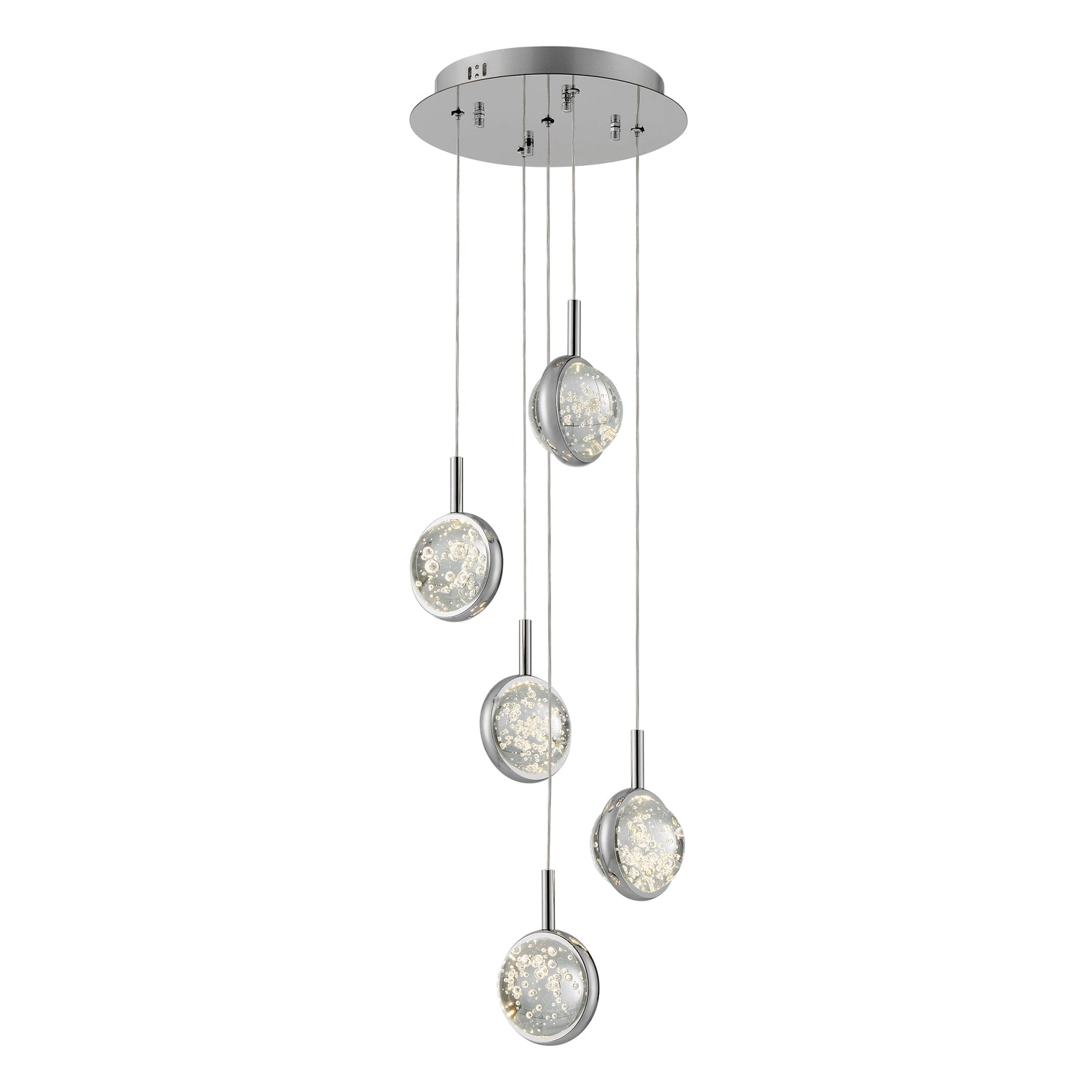 Bubbling Glow Round Chandelier // Chrome  | Finesse - Home Elegance USA