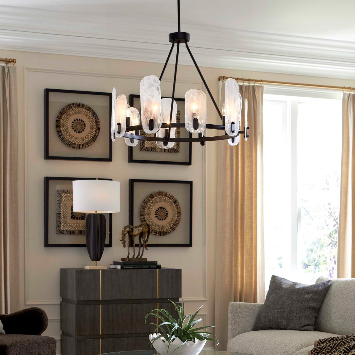Ellipse 10 Light Chandelier - Bronze by Uttermost - View 2