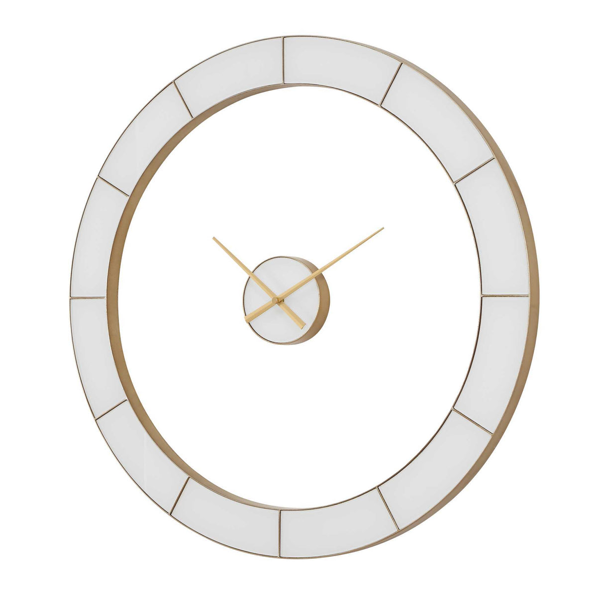 Ivory Halo Minimalist Wall Clock - Gold / White by Uttermost - View 4