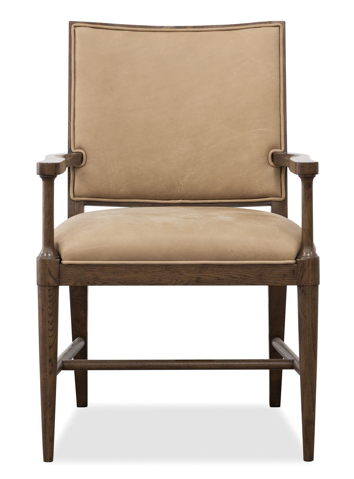 Cashiers Arm Leather Chair Chestnut / Vintage Ecru - Beige / Dark Brown by Hooker Furniture - View 3