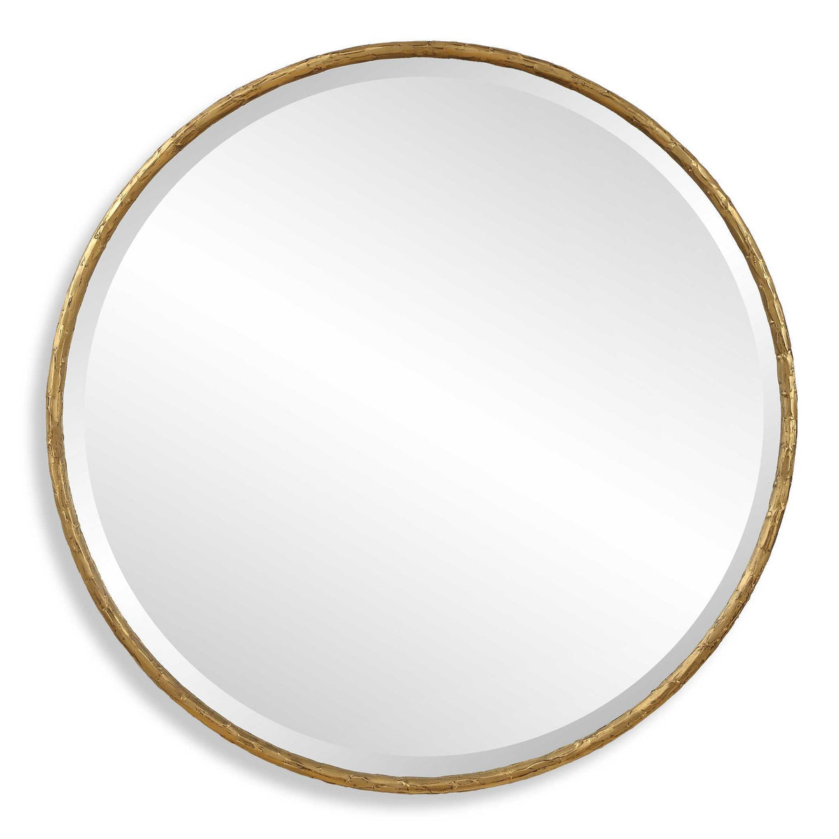 Sutton Aged Gold Round Mirror by Uttermost - View 1