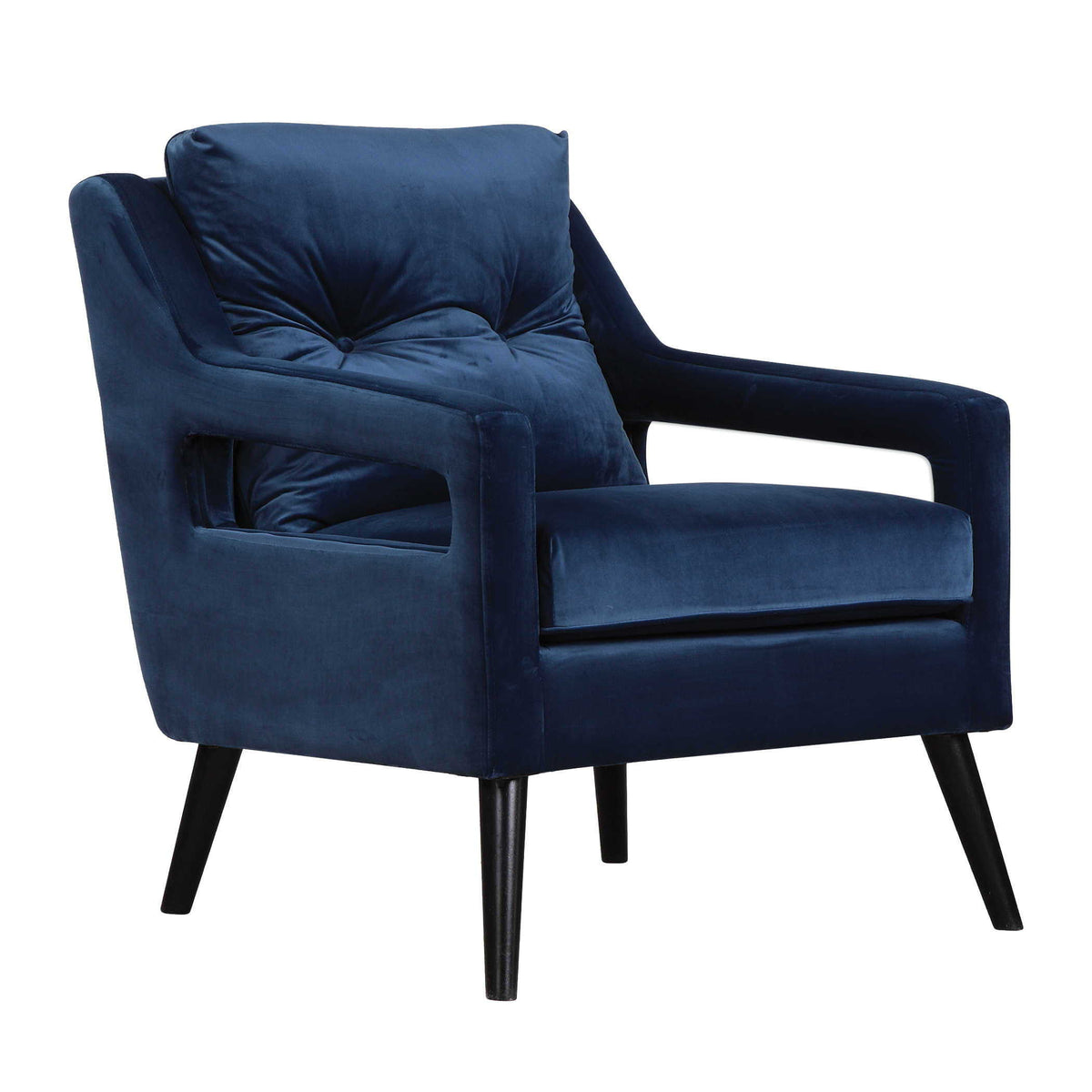 O'Brien Velvet Armchair - Blue / Black by Uttermost - View 5
