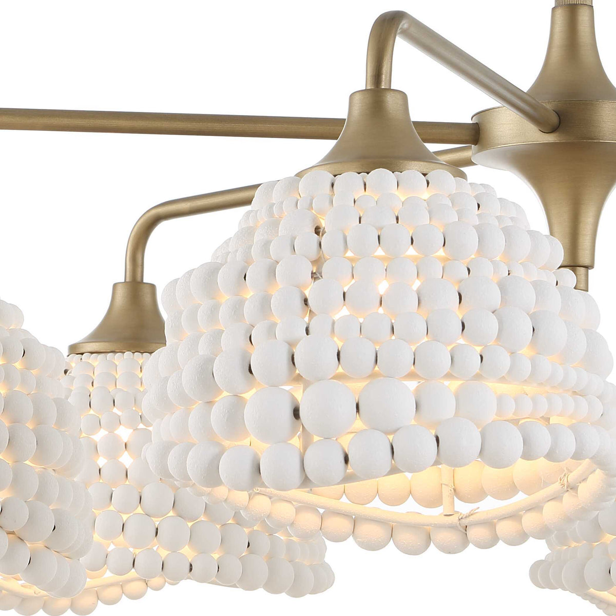 Biddeford 6 Light Beaded Pendant - Gold / White by Uttermost - View 11