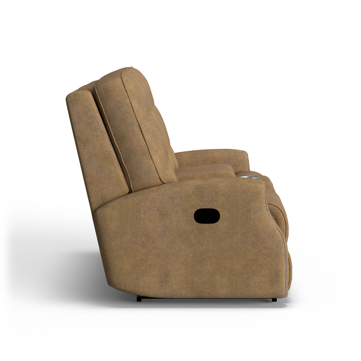 Devon Transitional Fabric Reclining Loveseat With Console | Flexsteel