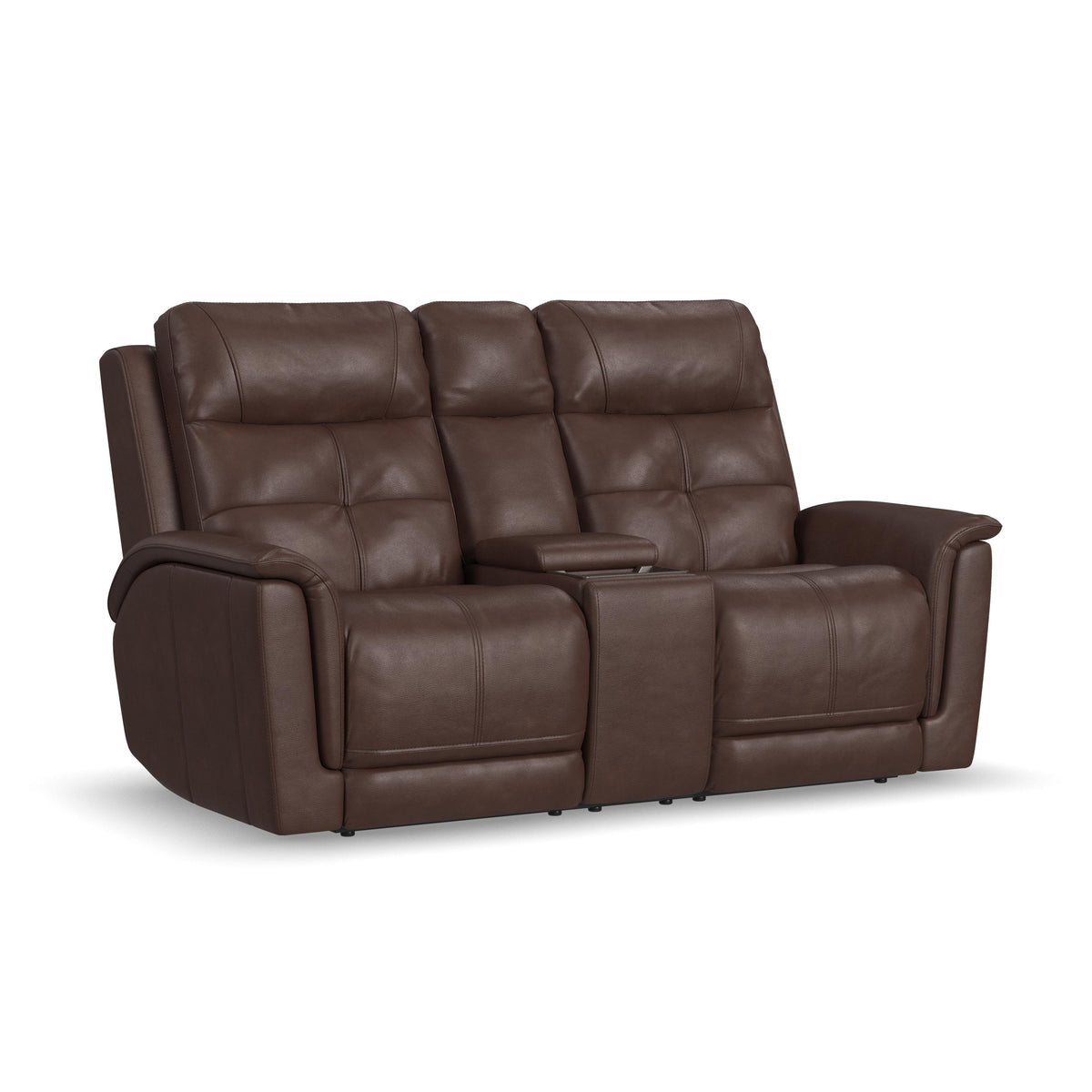 Ranger Power Reclining Loveseat With Console, Power Headrest, Lumbar, Heat & Massage - Rustic Brown | Flexsteel