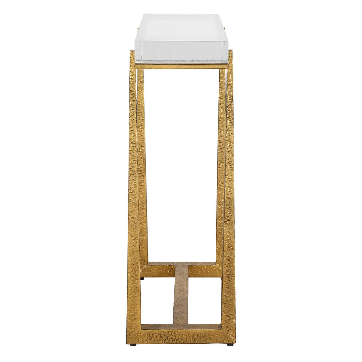 Midas Thick Crystal Accent Table - Gold by Uttermost - View 5
