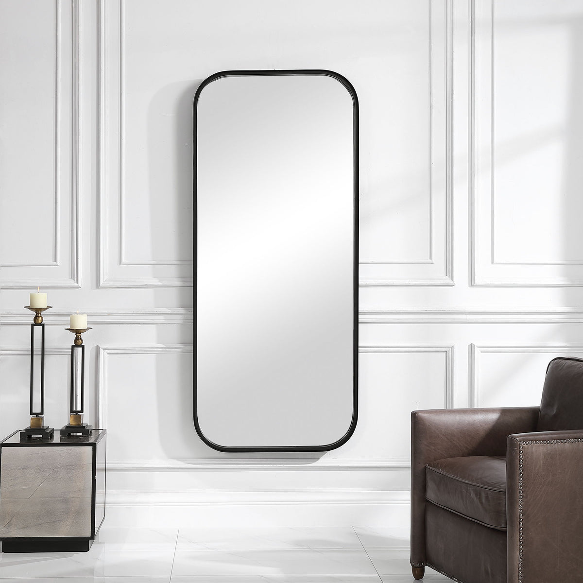 Concord Tall Iron Mirror - Black by Uttermost - View 2