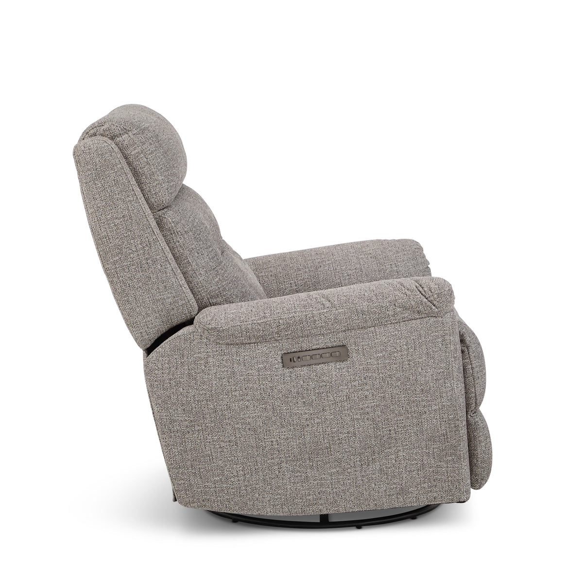 Sophisticated Transitional Fabric Power Swivel Gliding Recliner With Power Headrest & Lumbar | Flexsteel