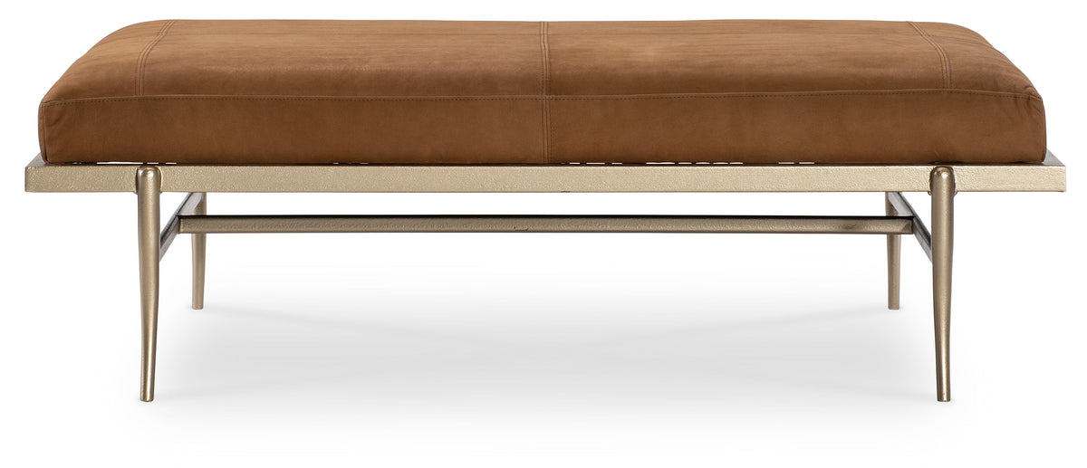 Melange Tobin Cocktail Ottoman - Light Brown by Hooker Furniture - View 4