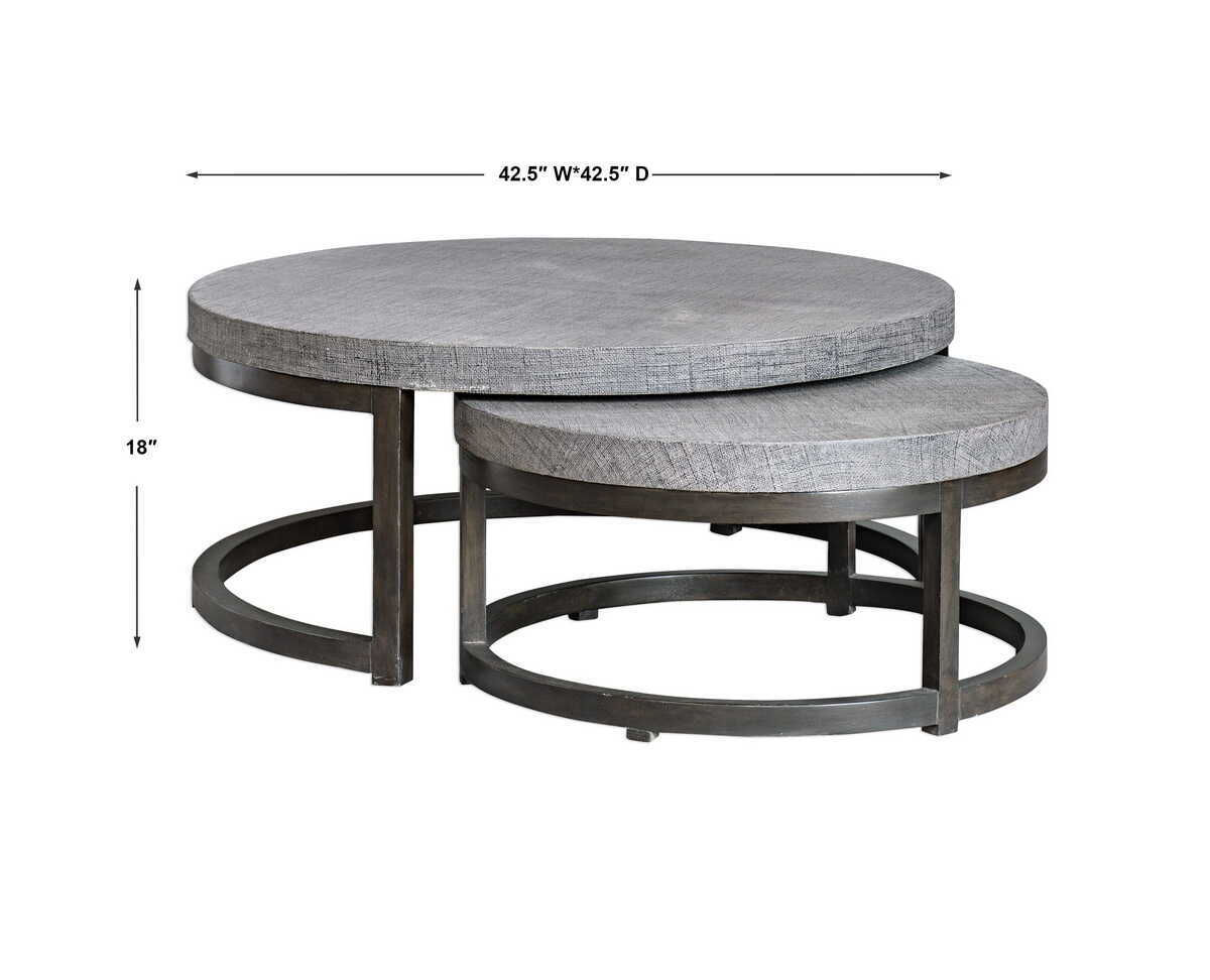 Aiyara Nesting Tables (Set of 2) - Gray / Black by Uttermost - View 7