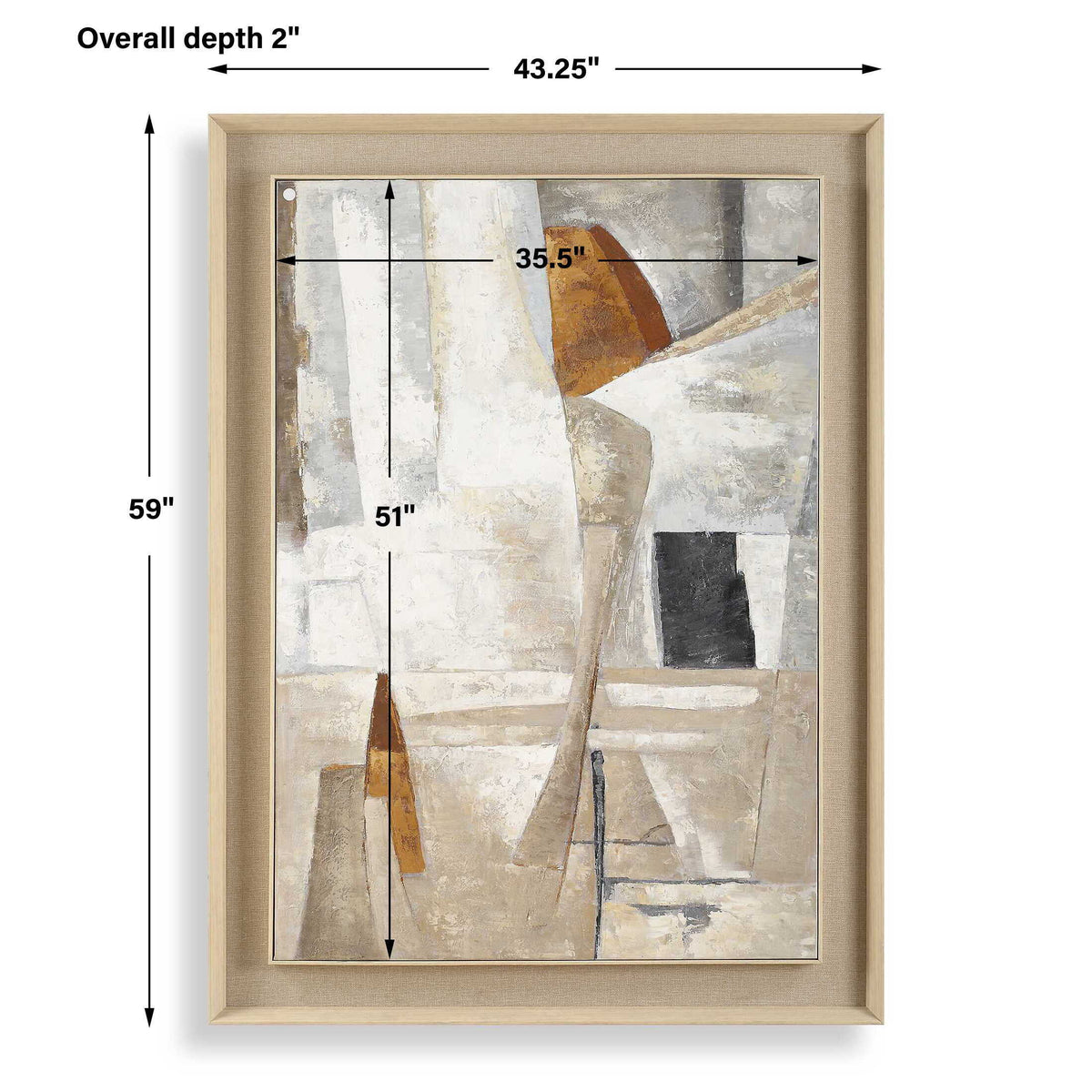 Hide & Seek Abstract Art Black / Brown / Gray / Orange / White / Woodtone - Light Brown by Uttermost - View 8