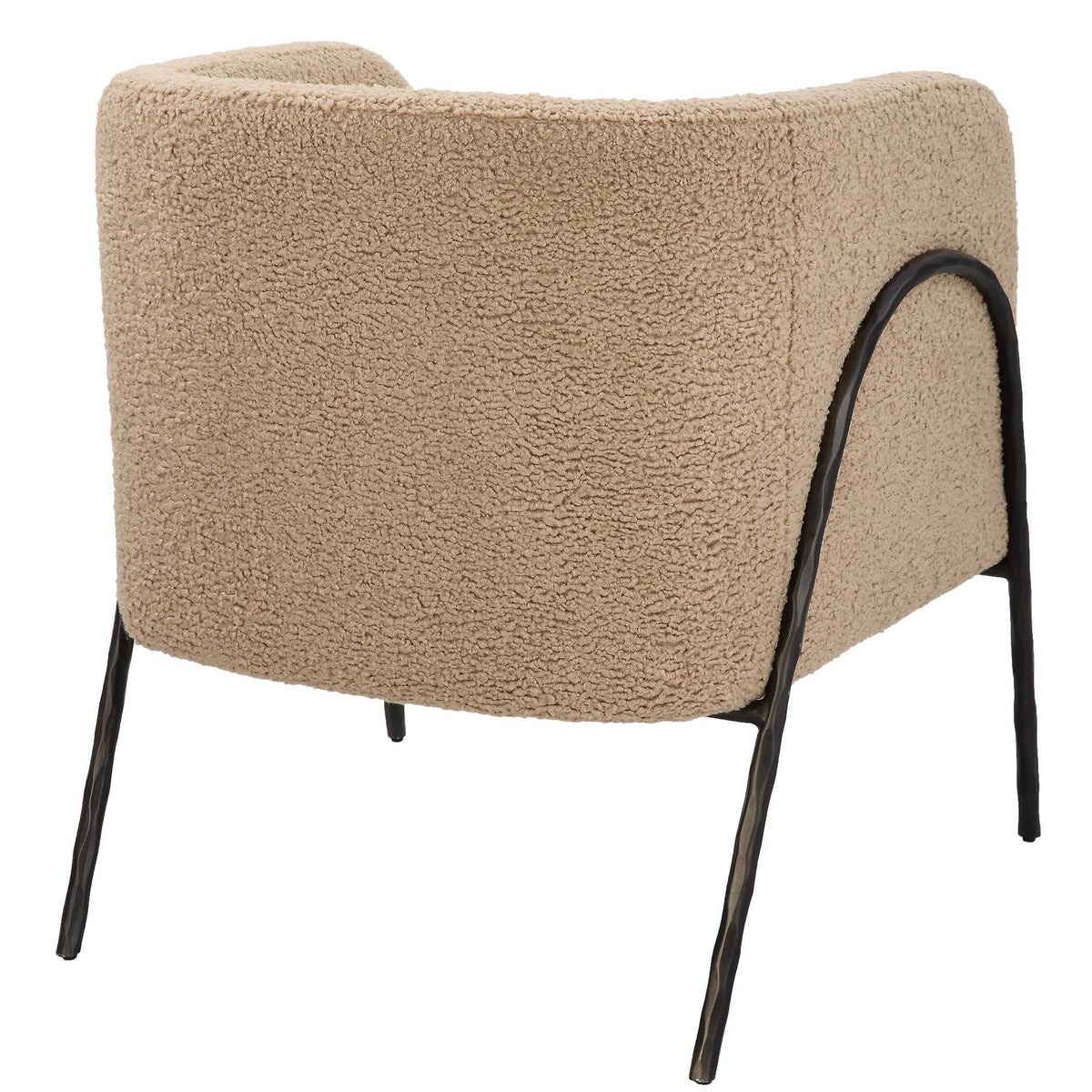 Jacobsen Tan Shearling Barrel Chair - Beige by Uttermost - View 6