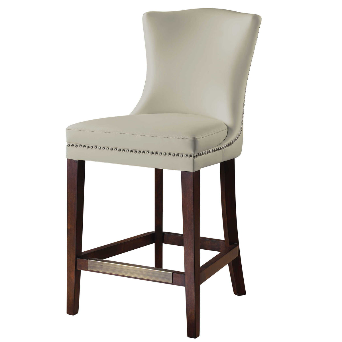 Dariela Counter Stool White - Beige / Dark Brown by Uttermost - View 4