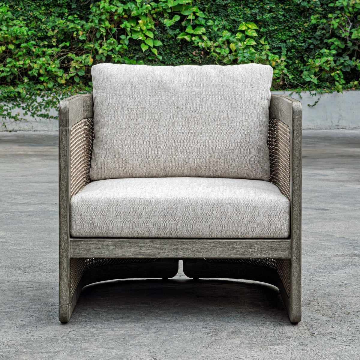 Dartmoor Outdoor Barrel Chair Weathered Gray - Light Gray by Uttermost - View 3