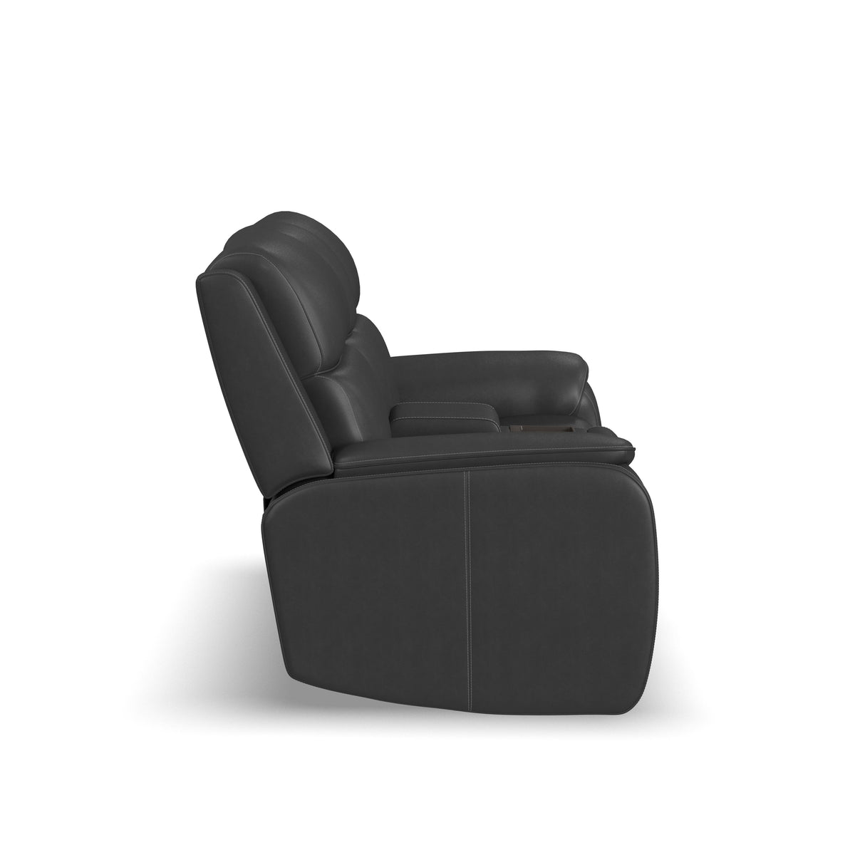 Ziggy Power Reclining Loveseat With Console, Power Headrest, Lumbar, Heat & Massage - Iron | Flexsteel