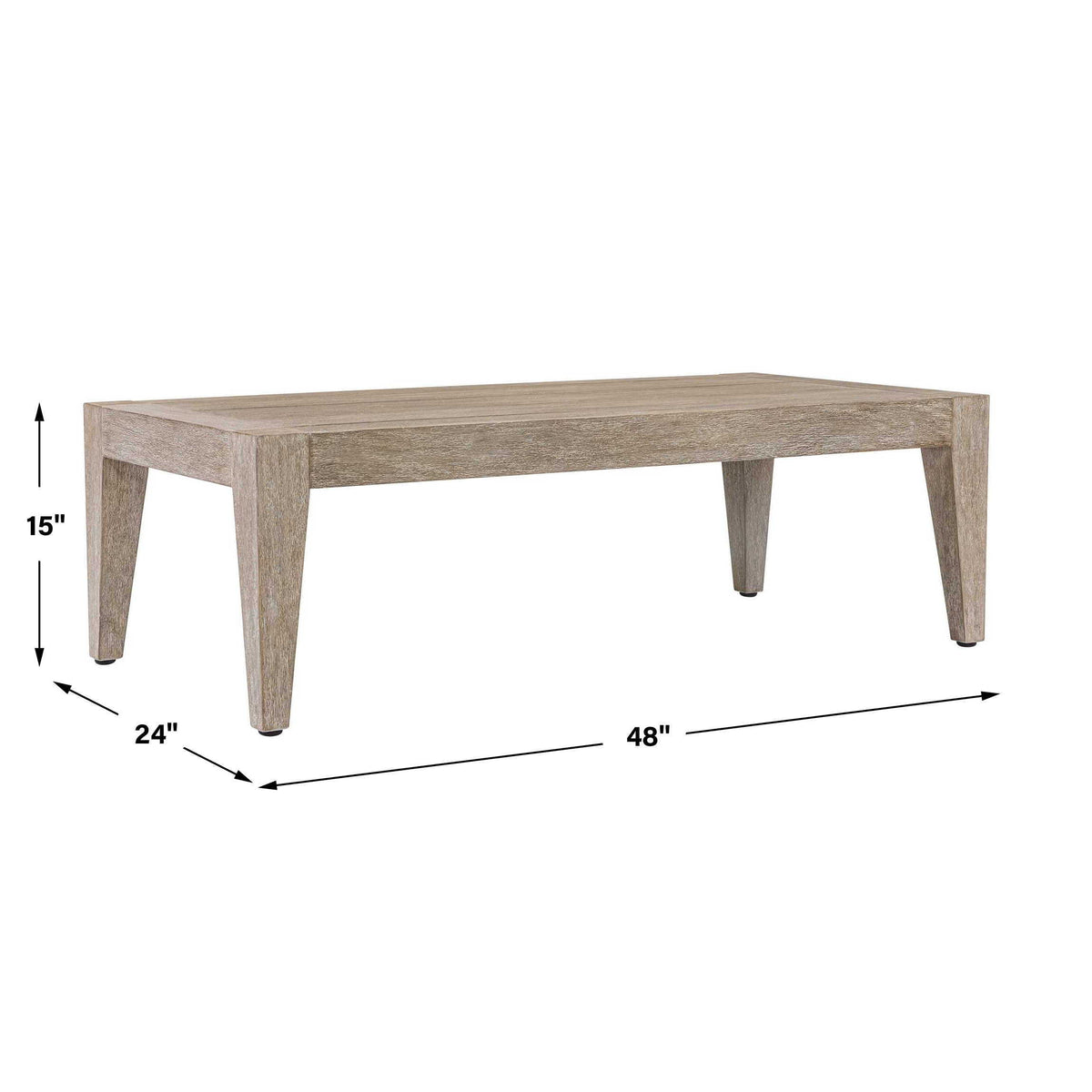 Kirkham Indoor-Outdoor Wood Coffee Table Woodtone - Light Brown by Uttermost - View 9