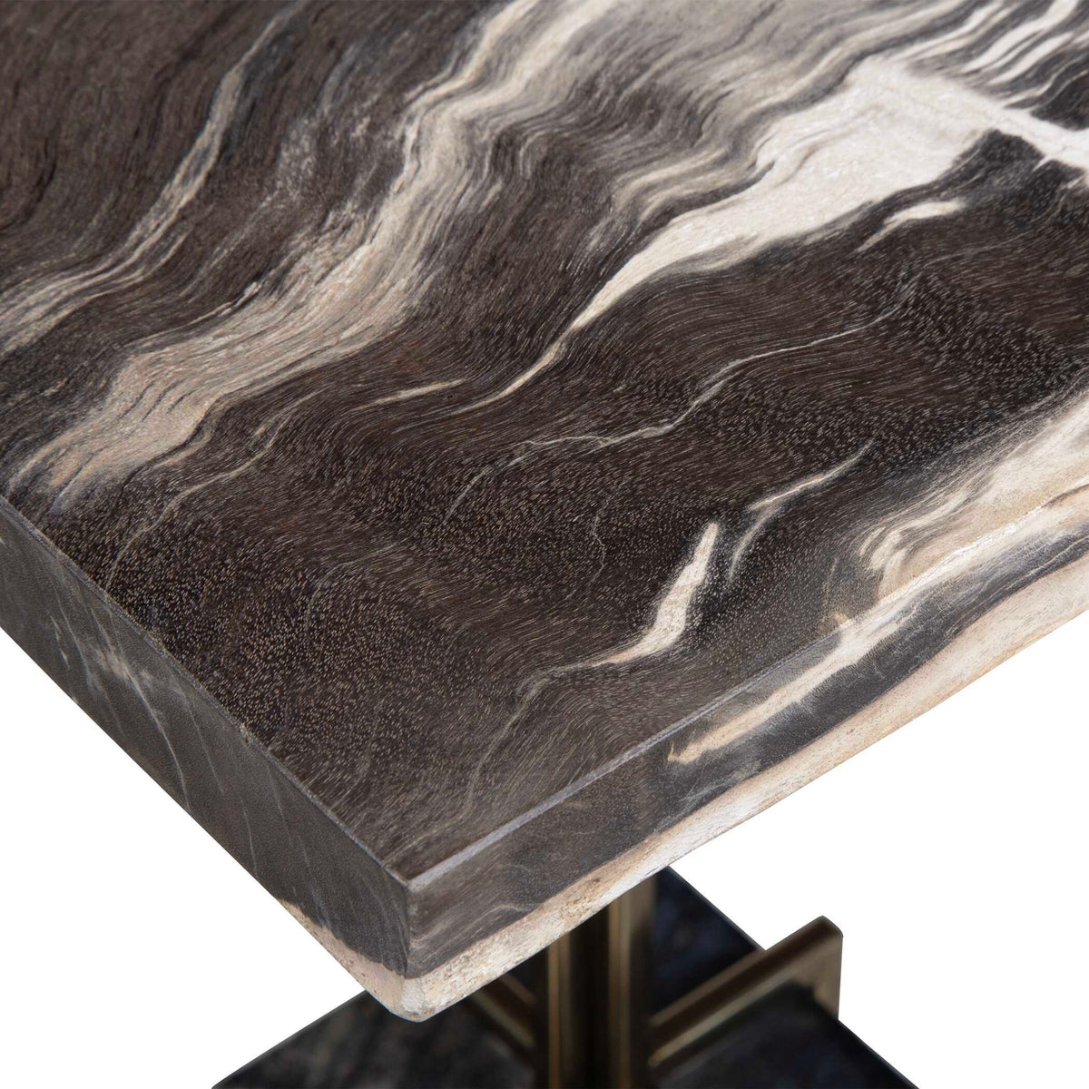 Rowman Petrified Wood Accent Table - Bronze / Dark Brown by Uttermost - View 8