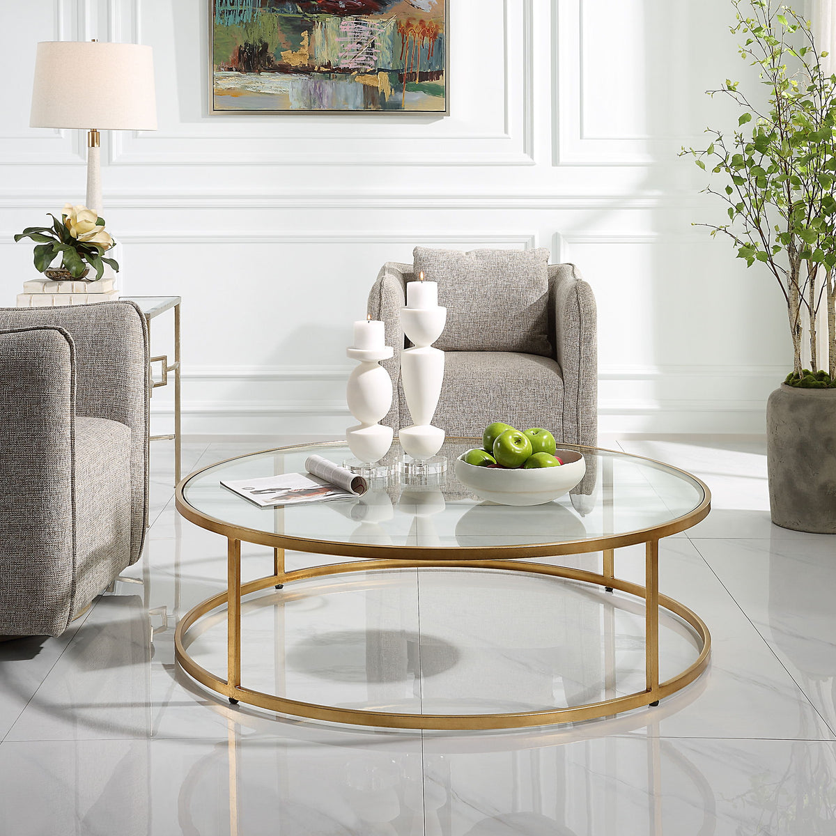 Radius Modern Circular Coffee Table - Gold by Uttermost - View 2
