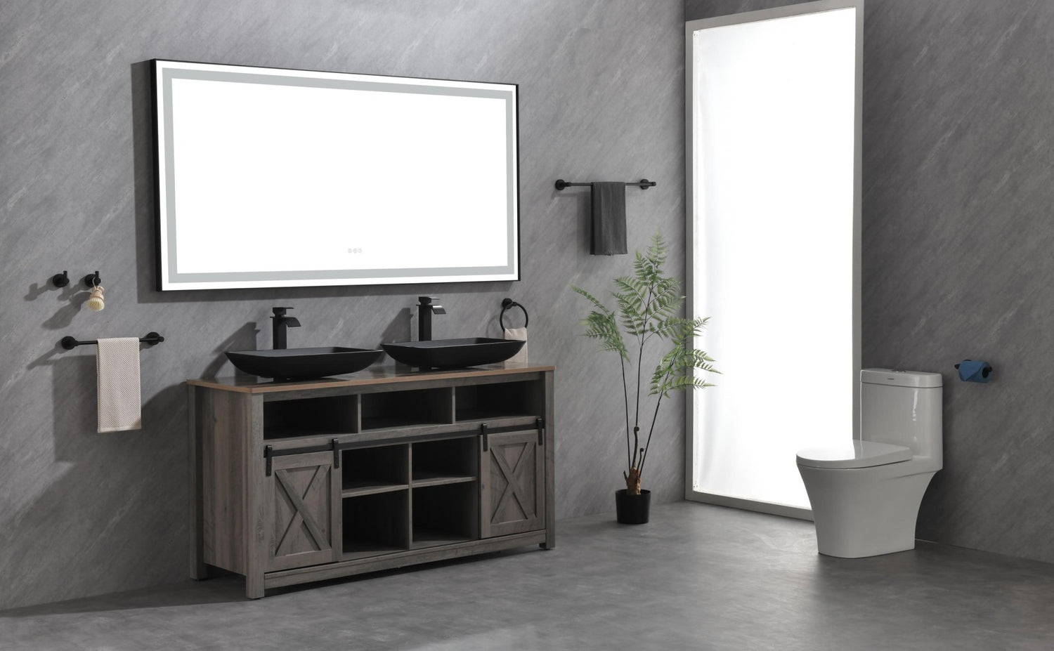 72 in. W x 36 in. H Black Framed LED Single Bathroom Vanity Mirror in Polished Crystal Bathroom Vanity LED Mirror with 3 Color Lights Mirror for Bathroom Wall Smart Lighted Vanity Mirror | Home Elegance USA