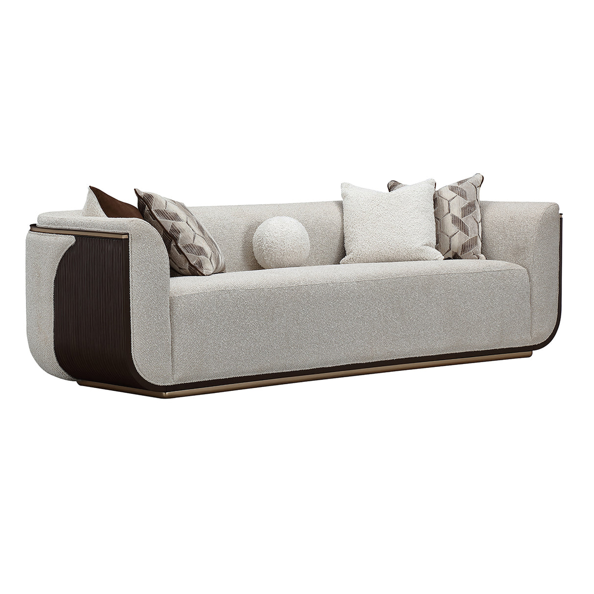 West Kensington Espresso Sofa Gold Base aico michael amini