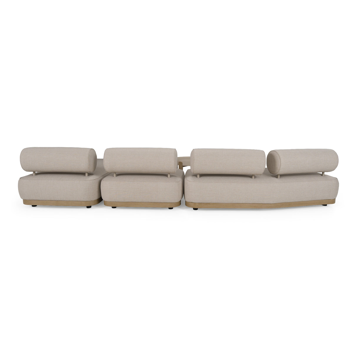 Alicante - Outdoor Grey Fabric + Latte 5-Piece Sofa Set - View Image 1