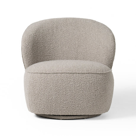 Divani Casa Allis - Glam Grey and Black Fabric Swivel Accent Chair | Home Elegance USA